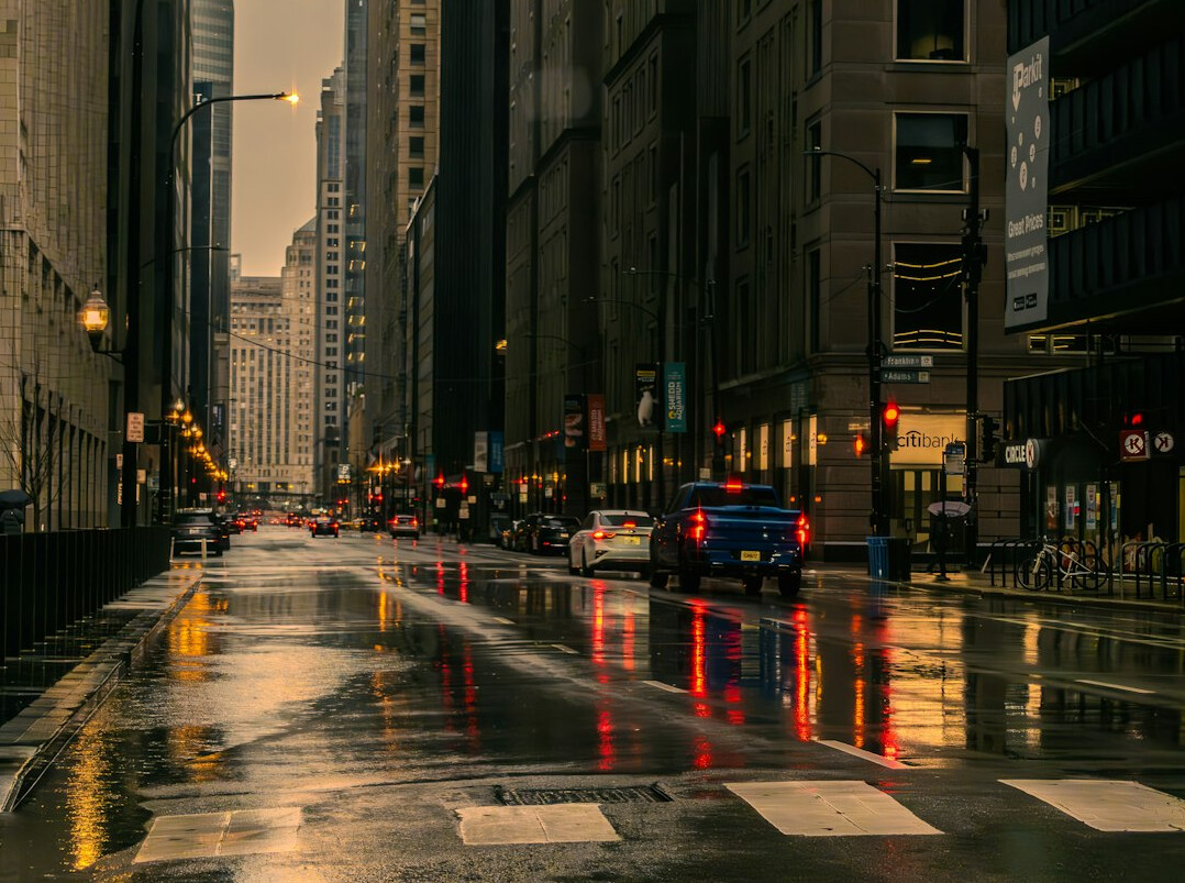 rainy street at night